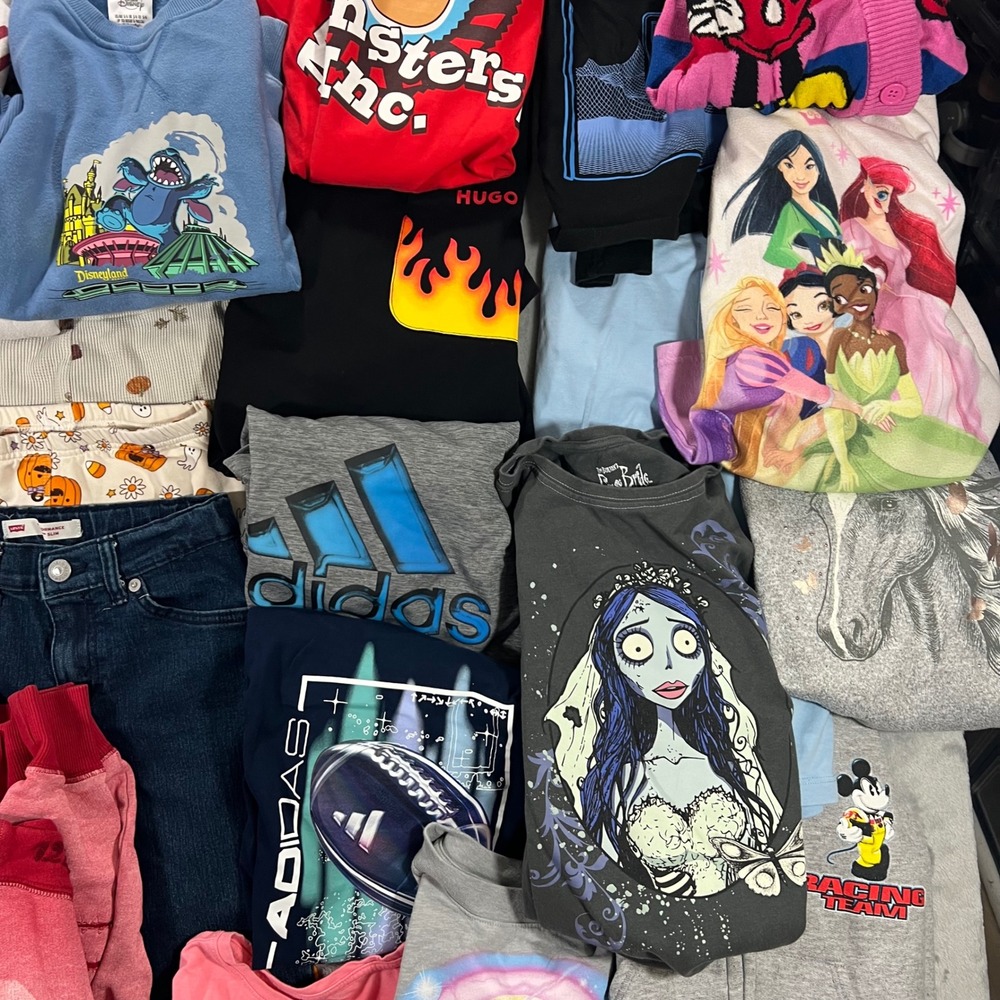 Kids Clothing Lot 36pc Size 6-Teen Zara Nike Disney Adidas Character Mix Winter - Picture 5 of 14